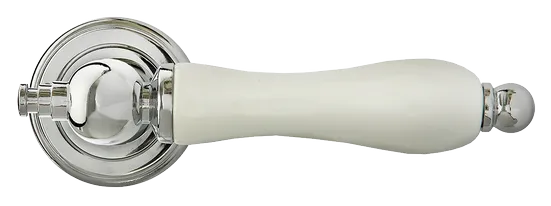 MART, ручка дверная MH-42-CLASSIC PC/W, цвет- хром/белый фото купить в Уфе