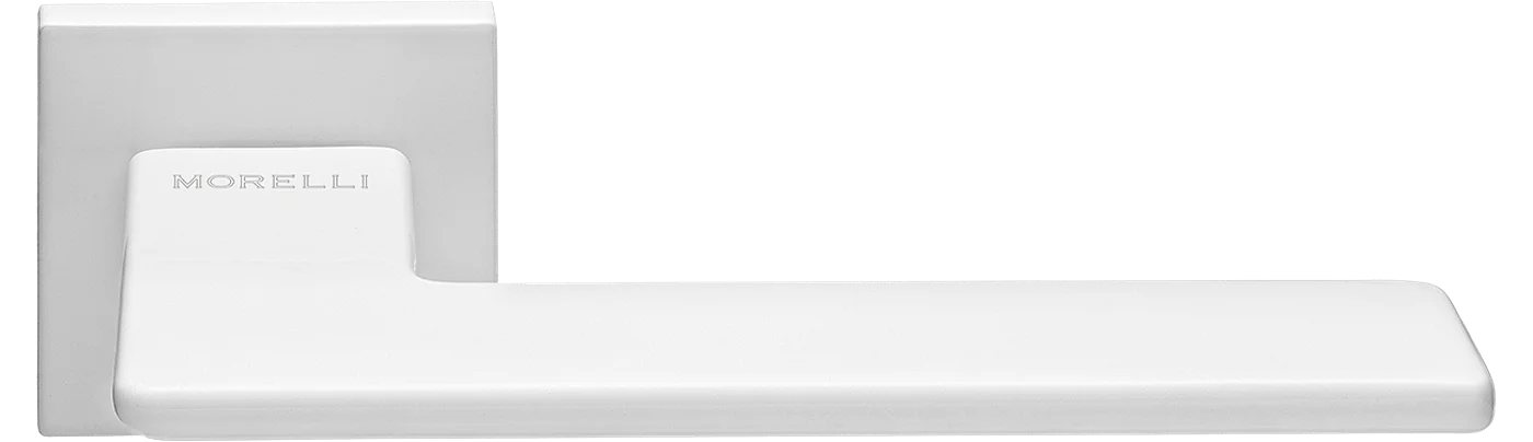 PLATEAU, ручка дверная на квадратной накладке MH-51-S6 W, цвет - белый фото купить Уфа