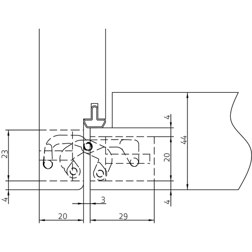 HH-19 B, скрытая петля, цвет - черный фото фурнитура Уфа