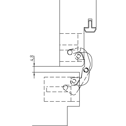 HH-19 B, скрытая петля, цвет - черный фото дверная фурнитура Уфа