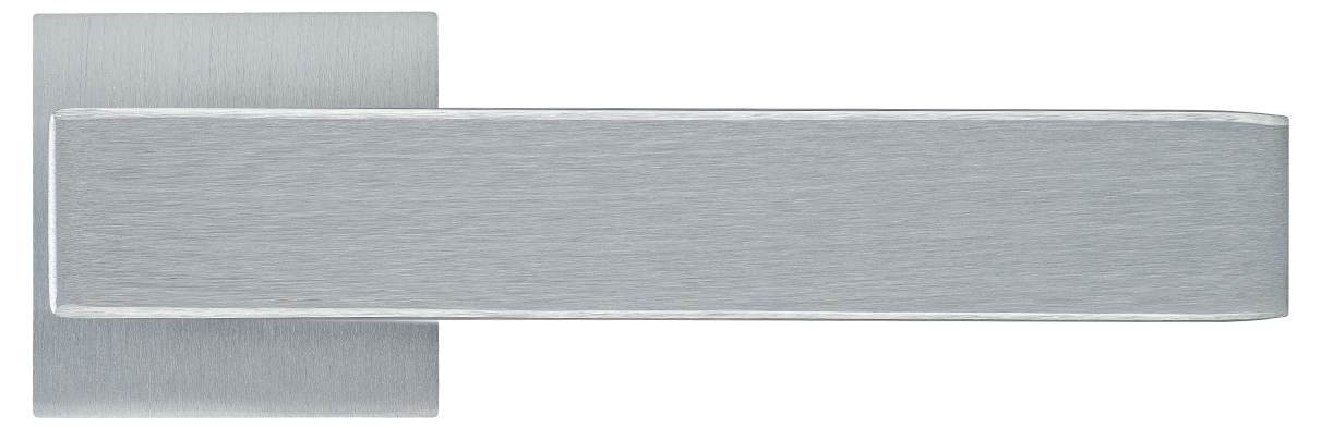 LOT ручка дверная  на квадратной розетке 6 мм, MH-56-S6 SSC, цвет - супер матовый хром фото купить в Уфе