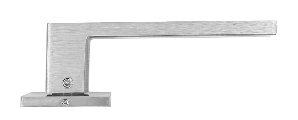 Ручка дверная SULLA  MH-48-S6 SSC/BL на квадратной розетке 6 мм, цвет суперматовый хром / черный, ЦАМ Light фото фурнитура Уфа