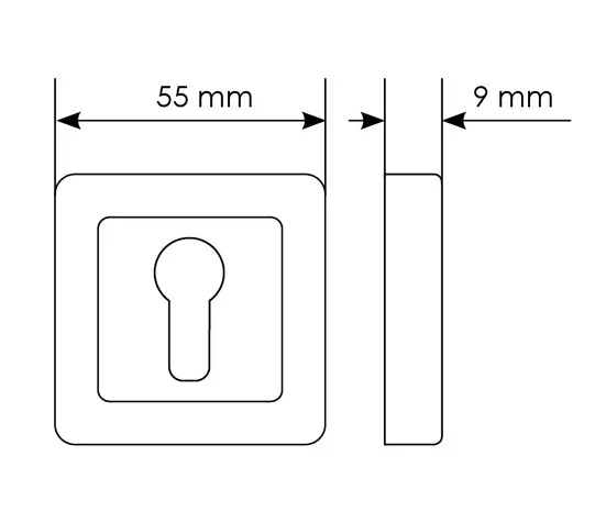 Накладка MH-KH-S55 GR/PC на ключевой цилиндр, цвет графит/хром фото купить в Уфе