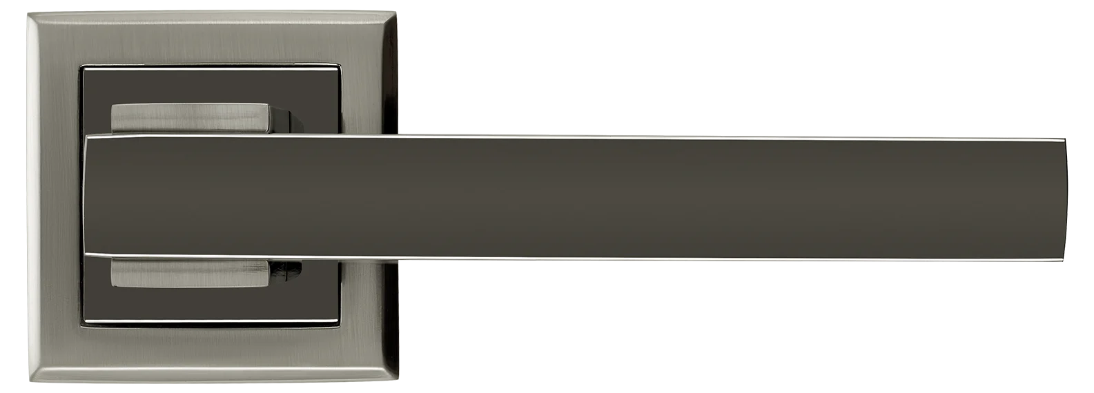 PIQUADRO, ручка дверная MH-37 SN/BN-S, на квадратной накладке, цвет - бел. никель/черн. никель фото купить в Уфе
