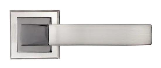 FUKOKU, ручка дверная MH-28 SN/BN-S, на квадратной накладке, цвет - бел. никель/черн. никель фото купить в Уфе