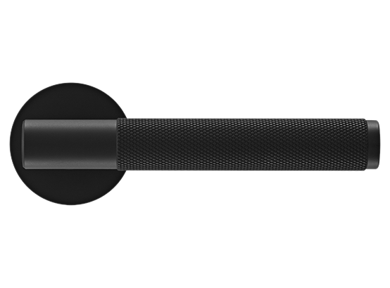 Ручка дверная "AZRIELI" на круглой розетке 6 мм, MH-57-R6T BL, цвет - чёрный фото купить в Уфе