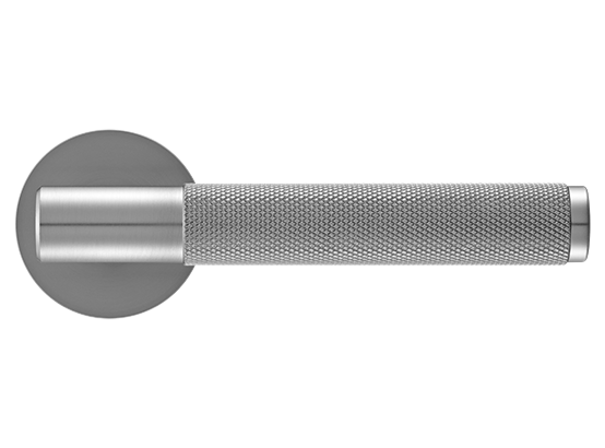 Ручка дверная AZRIELI, на круглой розетке 6 мм, MH-57-R6T MSC, цвет - мат. сатинированный хром фото купить в Уфе