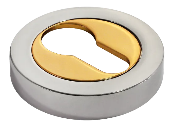 LUX-KH-R2 COT, накладка на евроцилиндр, цвет - глянцевый хром/золото фото купить Уфа