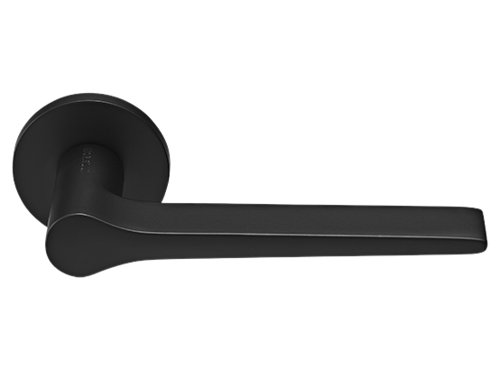 LAND ручка дверная  на круглой розетке 6 мм, MH-60-R6 BL, цвет - чёрный фото купить Уфа